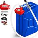 Rechargeable Fuel Transfer Pump with Auto-Stop & Leak Protection, 3.4 GPM Automatic Gas Can Pump with 71" Extra Long Hose, Portable Lithium Battery Gas Transfer Pump for Oil, Diesel, Gasoline (Red)