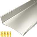 Extra Wide 5.12" W Door rain drip Guard Overhead,43.3" L Aluminum drip Cap for Exterior Doors Window Top,rain drip Edge Flashing,Water Deflector,rain Diverter,Anodized Silver 1PC