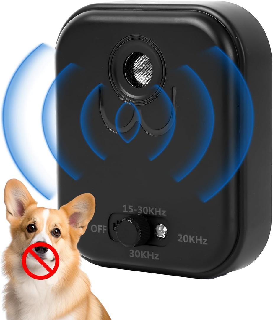 Ultrasonic Dog Bark Deterrent Device - 2025 Upgrade Anti Barking Device for Dogs Outdoor with 15-Day Battery, Stop Neighbors Dog Barking & Smart Bark Control - Humane No Shock Training