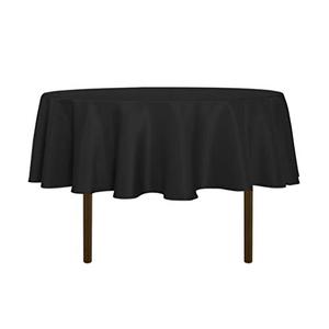 sancua Round Tablecloth - 70 Inch - Water Resistant Spill Proof Washable Polyester Table Cloth Decorative Fabric Table Cover for Dining Tables, Buffet Parties and Camping, Black
