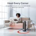Lasko Oscillating Digital Ceramic Tower Heater for Home with Adjustable Thermostat, Timer and Remote Control, 23 Inches, 1500W, Silver, 755320