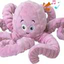 Dog Squeaky Toys Octopus - Tough Plush Large Medium & Small Dog Toys - Stuffed Animals Puppy Toys (Octopus Pink)