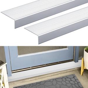 Yaocom 2 Pcs 36" x 2-3/4" x 1-1/5" Door Thresholds for Exterior Doors Aluminum Window Door Sills Edging Ledge Guard Protectors Sill Nosing Stainless Steel Non-Slip Strip for Door Window Sills Edge