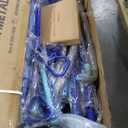 Sportspower Ramona Metal Swing Set 7-in 1: 3 Swings, Climbing Ladder and net, Basketball Hoop, and 5-ft Blow Molded Slide, 700lb Capacity, Yellow & Blue, Bonus Anchor kit Included