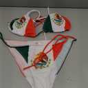 Mexico Flag Women Micro Sexy Bikini Bra Set Summer Beachwear Sexy Beach Two Pieces Bathing Suits Swimwear (L)