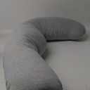 Momcozy Pregnancy Pillows for Side Sleeping, J Shaped Maternity Body Pillow for Pregnancy, Soft Pregnancy Pillow with Jersey Cover for Head Neck Belly Support, Grey