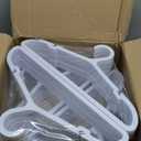 ABHENG 100 Pack Clothes Hangers, Non Slip Plastic Coat Hangers, Space Saving Hangers, Heavy Duty, Hanging Dry Wet Clothes, 16.4" x 8.3", White, UAPY05100W