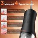 Water Dental Flosser - Portable Cordless Oral Irrigator 300ML, Rechargeable IPX7 Waterproof Irrigation Cleaner for Teeth Cleaning & Flossing, Travel & Home Use (Pure Black)