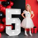 2FT Marquee Numbers 5, Light up Numbers for 15th 50th Birthday Decoration, Anniversary Party Decor, 2026 Graduation Decoration,Pre-Cut Foamboad Kit