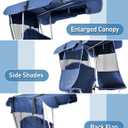 Docusvect Beach Chair with Canopy Shade, Folding Camping Chair with Canopy with Cup Holder, Side Pocket for Camp, Beach, Tailgates, Fishing - Support 330 LBS