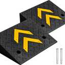 5" Rise Height 2 Pack Rubber Curb Ramp, 17.13" L x 13" W Driveway Curb Ramps for Sidewalks, Heavy-Duty 11000 lbs/5 T Capacity Threshold Ramps with Deepened Anti-Slip Texture for Cars
