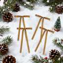 16 Pieces Christmas Velvet Bows 12 x 20 Inch Vintage Large Velvet Ribbon Bows Rustic Christmas Tree Ornaments for Xmas Home Wreath Garland Gift Wrapping Decorations(Khaki, Width of 1")