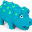 POPLAY Squeaky Latex Grunting Pig Dog Toy, 4 Inch Small Blue Prank Gifts Puppy Chew Toys Rubber Squeeze Gift for Dogs