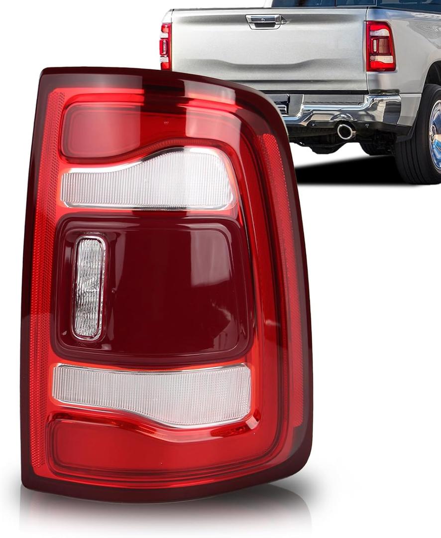 LED Taillights Assembly Compatible With 2019 2023 RAM 2500 Tail Lightsred bezel trim w/o Blind Spot No blind spot function 68361716AD (Red Bezel, Right Passenger Side)