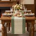 Artoid Mode Dark Green Farmhouse Rustic Paper Braided Table Runner, Seasonal Christmas Woven Kitchen Dining Table Decoration for Home Party Decor 12x108 Inch