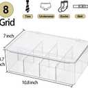 ZEXALOR Clear Tea Bag Organizer, Dresser Organizers Drawer Organzier Storage Container with Removable Dividers, Plastic Storage Bin with Lid, Organizer for Scarves Ties Bras