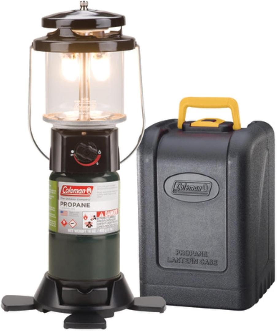 Coleman 1000L Deluxe Propane Lantern with Carry Case, Gas Lamp with Adjustable Brightness & Collapsible Footed Base, Great for Camping, Hunting, Power Outage & More