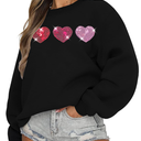 LUKYCILD Love Sweatshirt Women Valentine's Day Shirts Funny Graphic Long Sleeve Lightweight Shirt Holiday Pullover Tops, Large 