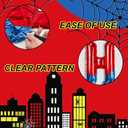Cartoon Hero 40 Inch Red and Blue Spider Theme Number Foil Birthday Decoration Balloon, Spider Theme Happy Birthday Banner Party Decoration Balloon, Letter Logo Superhero Party Supplies (4)