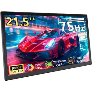 21.5 Inch Large Portable Second Monitor FHD 1080P 75Hz, USB-C HDMI External Screen for Desktop Laptop Office Gaming, VESA Mount Supported