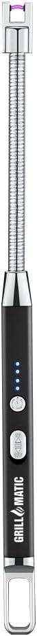 Windproof, Rechargeable, Flexible Neck, Lithium Ion, Electronic, Butane Free, Flameless, USB Grill Lighter