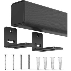 USX MOUNT Soundbar Mount for Samsung, Sony, LG, Vizio, Bose, Onn & More Sound Bar Mounts-Universal Soundbar Mounting Bracket Under TV, Floating Speaker Wall Mount 1 Pair Soundbar Shelf (Soundbar Mount up to 30 lbs)