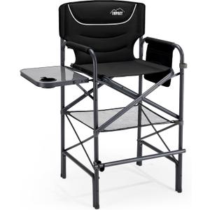 Aluminum Tall Camping Directors Chair 30.7" Seat Height, 400lbs Load