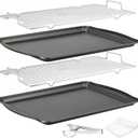 Baking Sheet with Rack Set, Carbon Steel Cookie Sheets for Baking, Multipurpose Cooking Sheet Pan, Cooling Rack, Nonstick Baking Pans, Dishwasher Safe, Size 17 x 12 x 0.8 Inches