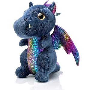 Dragon Stuffed Animal Cute Dragon Plush Doll Toy 10 inch for Girls Boys Christmas (Dragon Black 25cm)