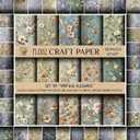 FLONZ Scrapbook Paper (30 pages 12"x12") Vintage Elegance: Classic Floral Patterns with Roses and Blossoms in Timeless Antique-Inspired Palettes ~ Vintage Styled Double Sided Paper Pad for Craft