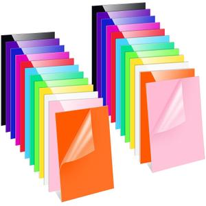 Remerry Colored Acrylic Sheets, 12 Colors Opaque Panels 2mm with Protective Paper for DIY Projects, Crafting, Art, Laser Cutting Engraving(24 Pcs,7 x 5 Inch)