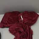 ZNSAYOTX Stretch Velvet Recliner Cover 4-Pieces, Thick Soft Recliner Chair Slipcover with Pocket, Non-Slip Elastic Bottom for Kids Pets, Luxury Plush Reclining Protector Comfy Washable (Wine Red)