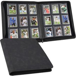 Toploader Binder with 9-Pocket Pages, Holds 288 "34" Rigid Toploader Hard Cases, Card Holder for Collectible Cards or Sports Cards, Durable Sleeves for Storage & Display (Black)