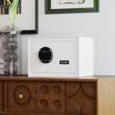Goldenkey White Fingerprint Safe for Home, Biometric Security Safe Box with Touchscreen Keypad, Jewelry Safes for Cash, Document Safes with Fireproof Waterproof Bag for Bedroom, Closet, Office