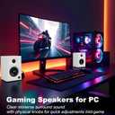 Computer Speakers for Desktop PC, 60W Bluetooth Surround Sound Speakers with Bass, Compact Powered Bookshelf Speakers for Office, Monitors, Laptop, Gaming, TV, Gifts (White, Pair)