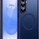 TOCOL Magnetic for Samsung Galaxy S25 Case, Upgraded Full Camera Protection, Compatible with Magsafe, Drop Protection Slime Clear Back Cover for Samsung Galaxy S25 6.2-Inch (Blue)