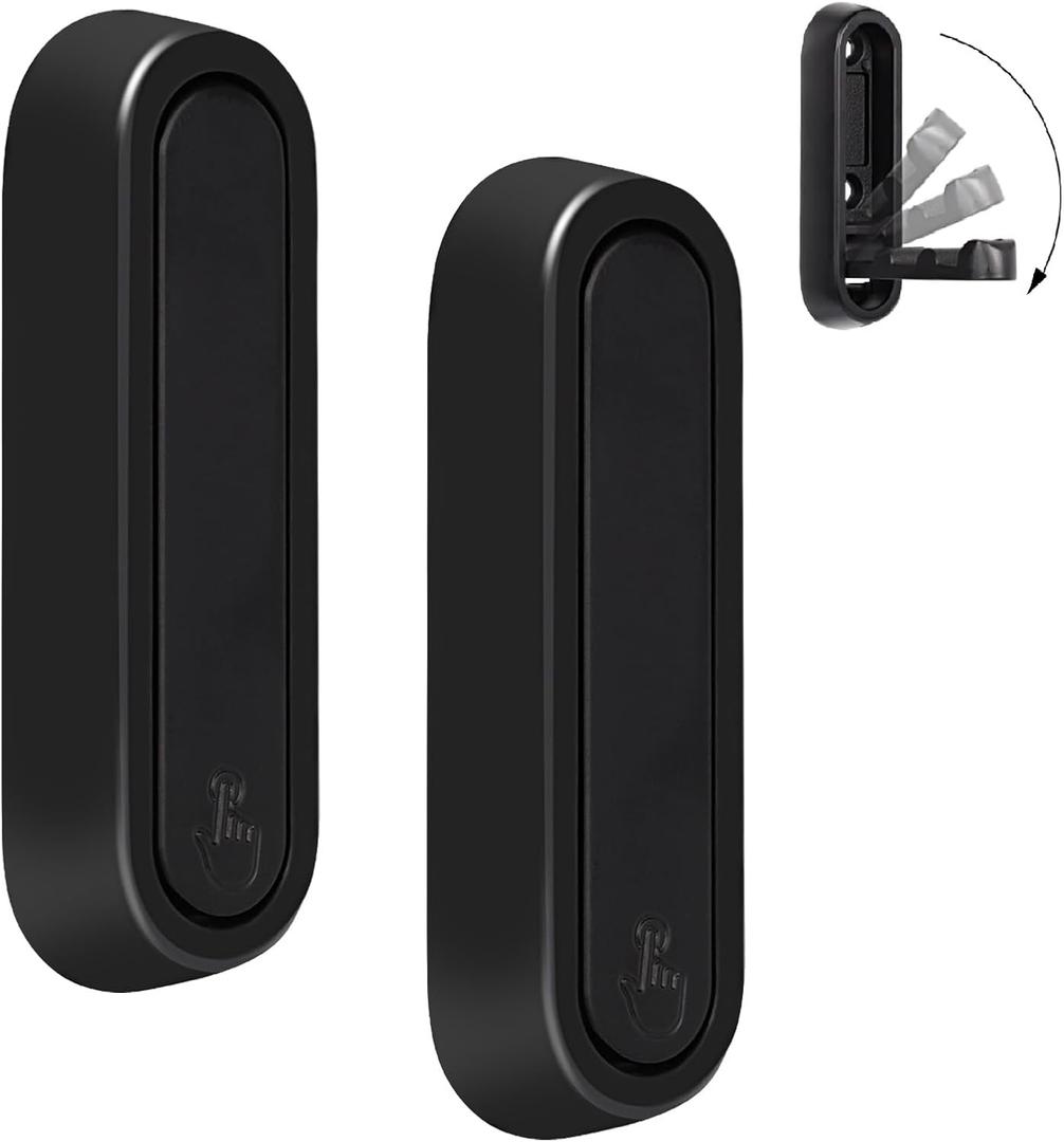 Dntorx Folding Wall Hooks, 2 Pcs Foldable Black Coat Hooks Heavy Duty Foldable Hook Bathroom Towel Hooks Robe Hooks Wall Mounted for Hanging Coat Towels Clothes Hat Bags Keys