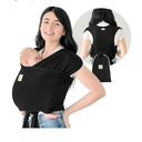 KeaBabies Baby Wrap Carrier Ring Sling - Easy to Wear, Adjustable D-Lite Baby Carrier Newborn to Toddler, Infant Carrying Shirt, Hands Free Bonding, Breathable Fabric Wearing Wrap (Trendy Black)