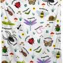 Bugs Insects Blanket | Bugs Blanket Gift for Boys Girls | Plush Cozy Beetle Decor Throw for Sofa, Couch, Bedroom | Nature Animal Decor Gifts for All Seasons | 40"x50"-Kids/Throw Size