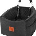 Dog Car Seat for Small Medium Dogs, Memory Foam Booster Car Seat for Dogs up to 35 lbs, Elevated Pet Car Seat, Travel Safety Bed with Washable Removable Cover and Storage Pockets(Black)