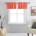 DONREN Coral Salmon Valances for Window-Blackout Valances for Kitchen with Rod Pocket (42 by 15 Inch,2 Panels)