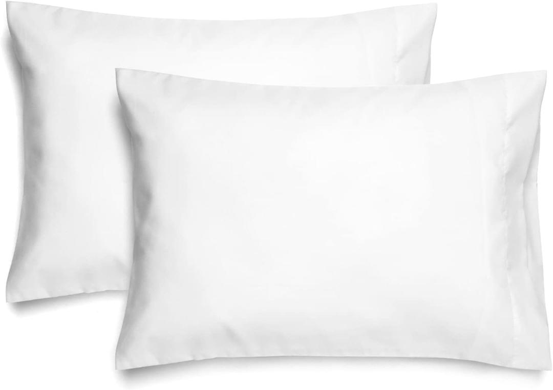 EXQ Home Toddler Pillowcases 13x18 Travel Pillow Case Set of 2, Small Pillow Case Fits Baby Pillow Sized 12x16, 13x18, Kids Pillowcases 2 Pack Machine Washable with Envelope Closure(White)