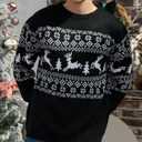 MyFav Men's Ugly Christmas Sweater Holiday Party Knitted Pullover Xmas Sweater (Medium)