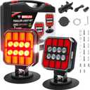 Wireless Trailer Lights, Magnetic Bluetooth Tail Light Kit for Towing, Rechargeable Led Remote Tow Lights with Brake, Turn, Running Lights, IP67 Waterproof for Trucks RV Boat Camper Caravan