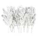 28 Pcs Artificial Flocking Pine Picks Snow Forest Artificial Pine Needles Branches Christmas Fake Greenery Tree Branches DIY Leaves for Christmas Wreaths Garden Party Holiday Decor (White, 28)