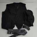 EFORLED 1920s Mens Costume Fedora Hat,Gatsby Gangster Vest,Vintage Pocket Watch,Pre Tied Bow Tie,Tie Large