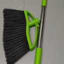 Soft Bristles Green Angle Broom with Long Handle Indoor Sweeping Broom for Home Kitchen Hardwood Floor Cleaning