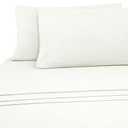 LAMANNI Jersey Sheet Set - Soft, Deep Pockets, Cooling Effect, Expandable - 4 Piece Bedding Set (White, King)