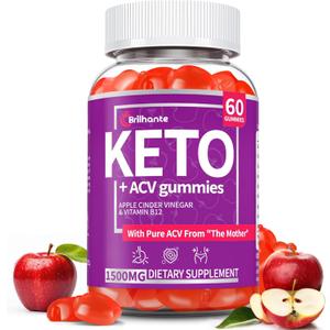 Organic Apple Cider Vinegar Gummies Sugar Free, Keto ACV Gummies: Apple Cider Vinegar with Mother, Vitamin B12 & B6, Beetroot | Gut Health, GMO Free & Vegan, Metabolism, Energy Gummy - 60 Count..