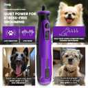 Diamondg Cordless Dog Nail Grinder with Quiet Sound & LED Tip for Large & Small Dogs, 4hrs. Runtime - Electric Dog Nail Trimmer, Heavy Duty Rotary Tool Alternative to Toenail Clippers & Filers